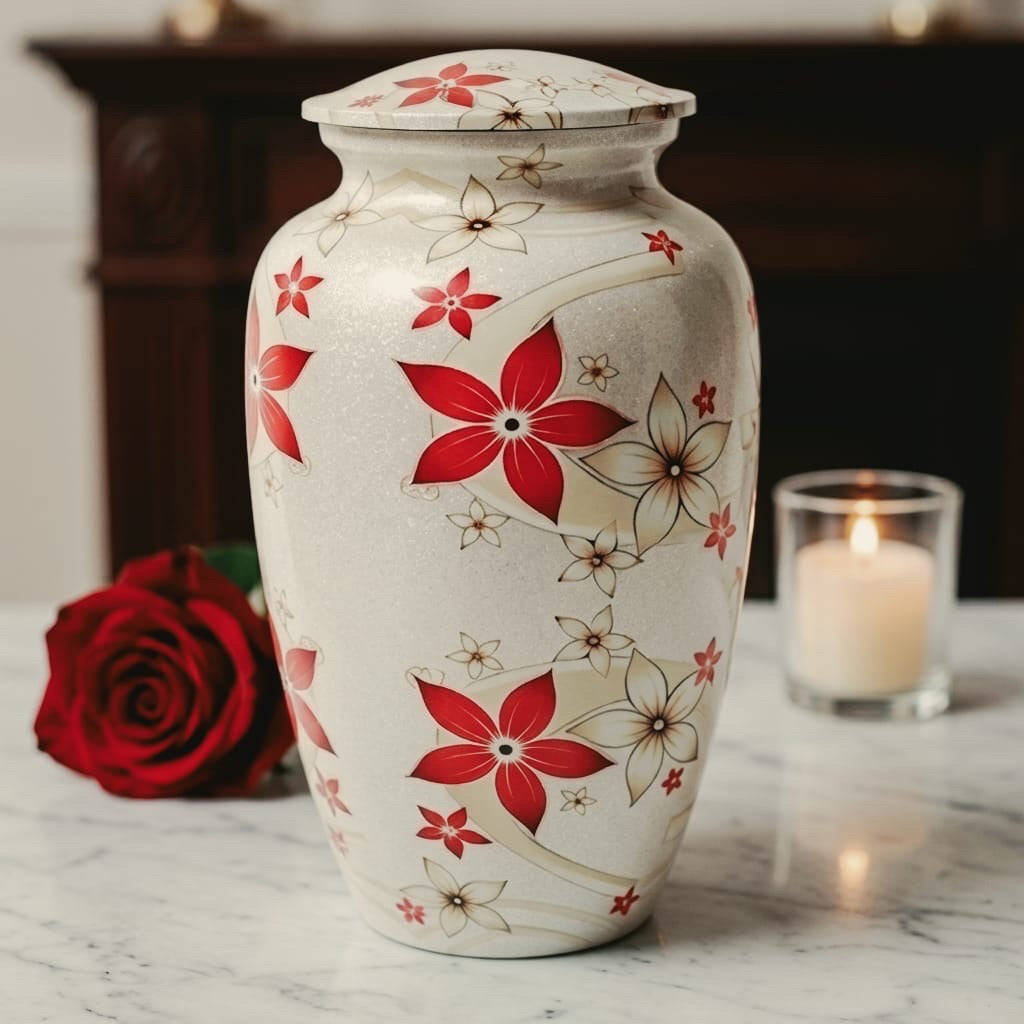 Fiori Adult Ashes Urn-Adult Urn for Ashes-Cremation Urns- The cremation urns for ashes and keepsakes for ashes come in a variety of styles to suit most tastes, decor and different volumes of funeral ashes.