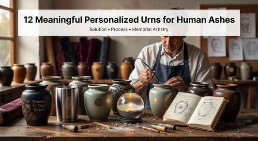 Professional header image for list-based article: 12 Meaningful Personalized Urns for Human Ashes