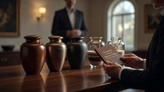 Professional header image for educational tutorial: Cremation Urns for Human Ashes: A Complete Buying Guide