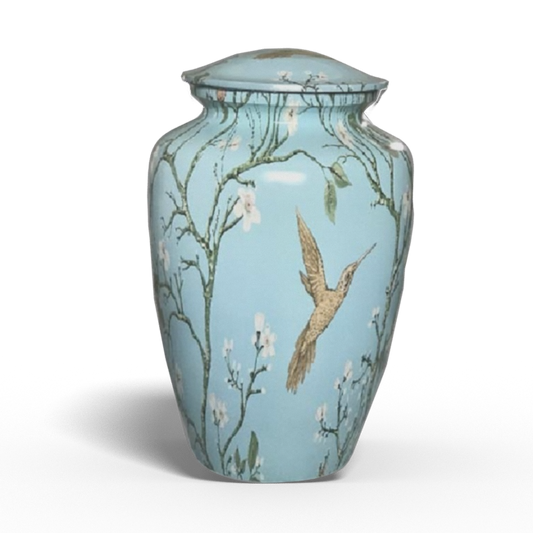 Hummingbird cremation urn for human ashes
