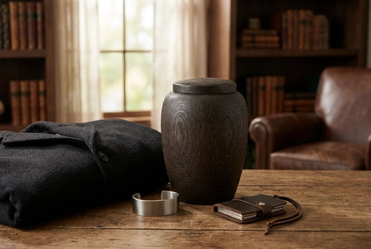 Professional header image for list-based article: Cremation Memorial Ideas for Men: Honouring a Masculine L...