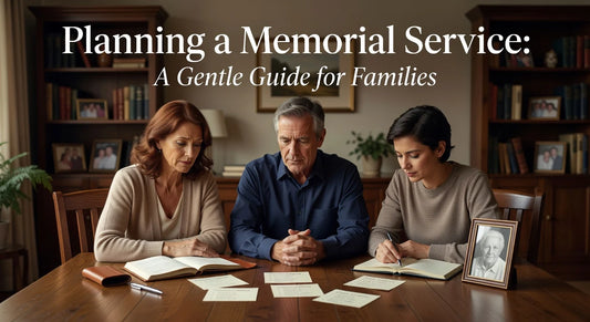 Professional header image for educational tutorial: Planning a Memorial Service: A Gentle Guide for Families