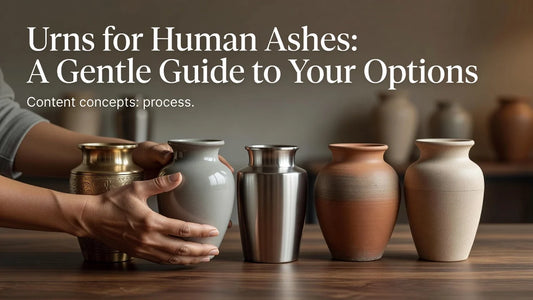 Professional header image for list-based article: Urns for Human Ashes: A Gentle Guide to Your Options