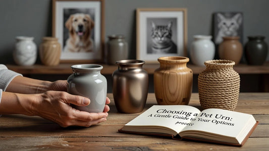 Professional header image for list-based article: Choosing a Pet Urn: A Gentle Guide to Your Options
