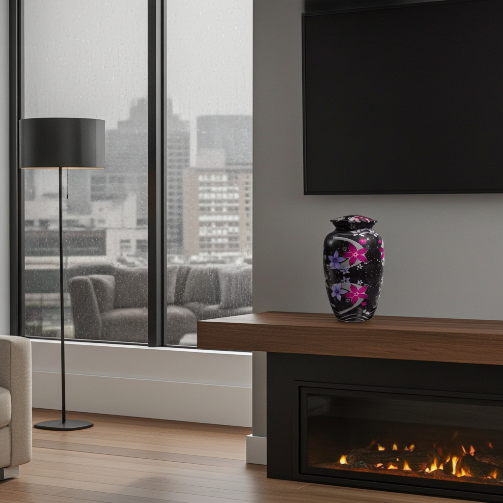 Orchidea Adult Ashes Urn-Adult Urn for Ashes-Cremation Urns- The cremation urns for ashes and keepsakes for ashes come in a variety of styles to suit most tastes, decor and different volumes of funeral ashes.