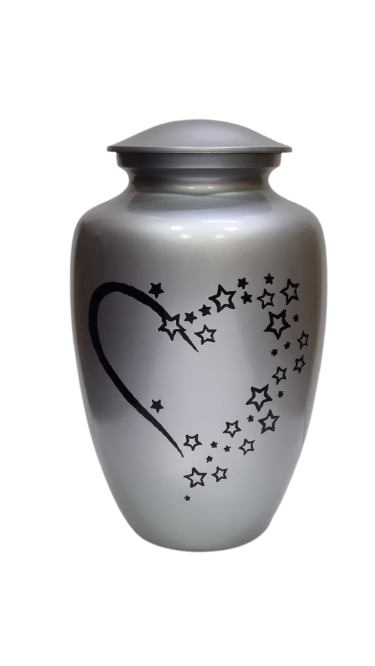 Heart motif cremation urn for ashes