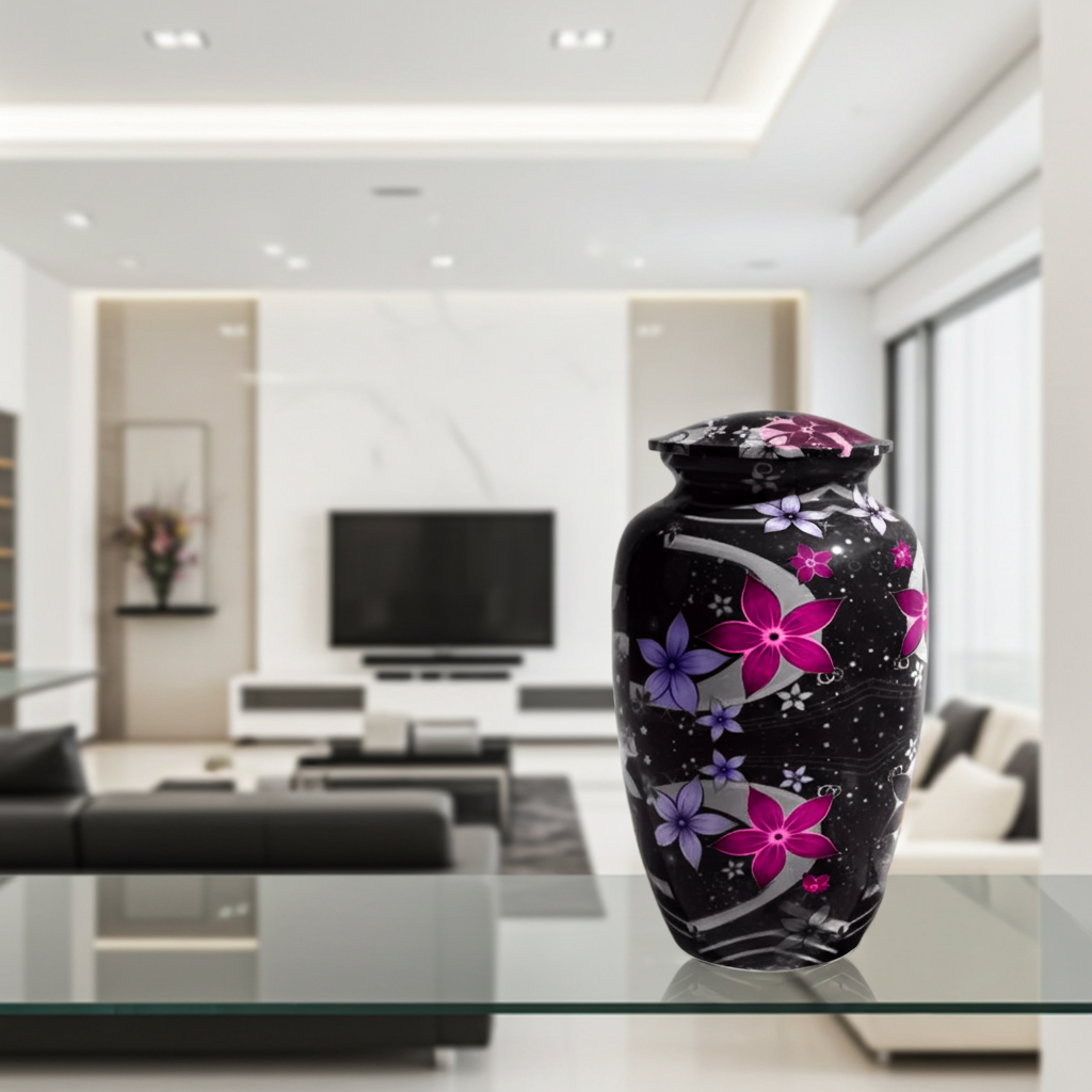 Orchidea Adult Ashes Urn-Adult Urn for Ashes-Cremation Urns- The cremation urns for ashes and keepsakes for ashes come in a variety of styles to suit most tastes, decor and different volumes of funeral ashes.