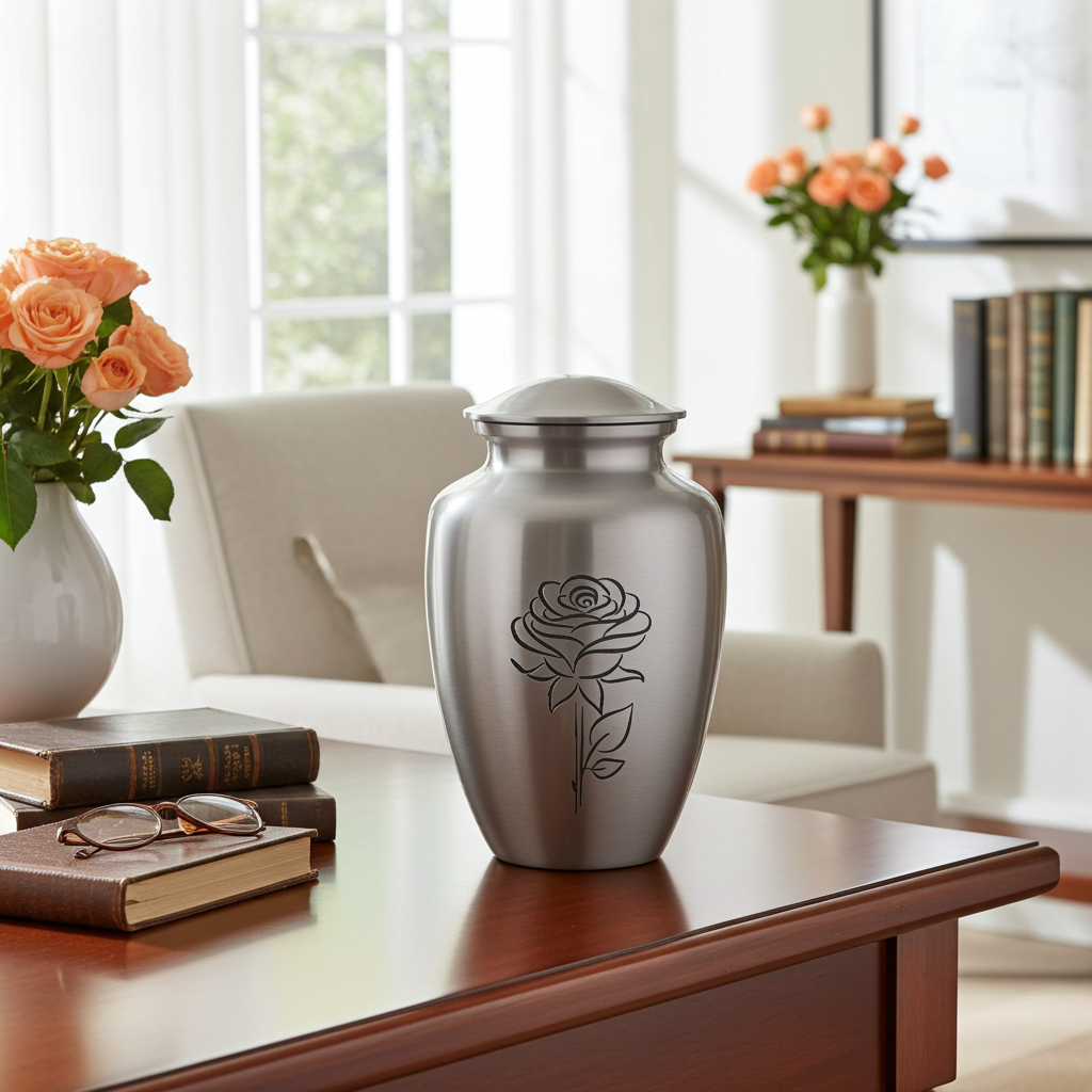 Roselia Adult Ashes Urn-Adult Urn for Ashes-Cremation Urns- The cremation urns for ashes and keepsakes for ashes come in a variety of styles to suit most tastes, decor and different volumes of funeral ashes.